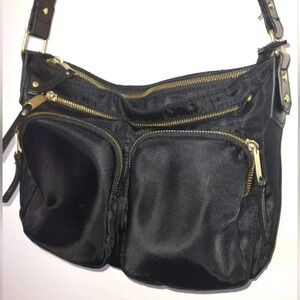 Black Gold Adjustable Shoulder Bag Women's Purse